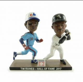 TIM RAINES CHICAGO WHITE SOX MONTREAL DUAL HALL OF FAME BOBBLEHEAD 2