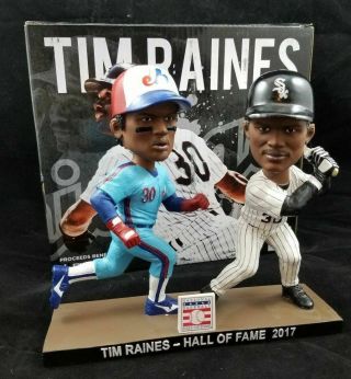 TIM RAINES CHICAGO WHITE SOX MONTREAL DUAL HALL OF FAME BOBBLEHEAD 3