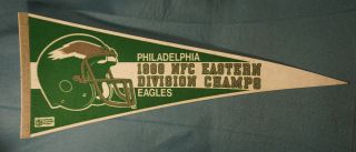 1988 Philadelphia Eagles Nfc Eastern Division Champs Nfl Football Pennant