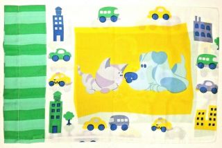 Vintage BLUES CLUES Puppy Dog Kitty Cat CARS Reversible Pillow Case 2