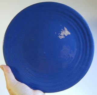 Vintage Bauer Pottery Ring Ware Dark Blue Dinner Plate California