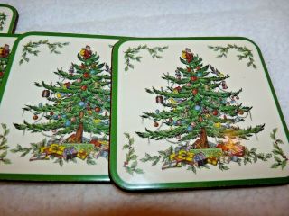 Vintage Christmas Tree Coasters Pimpernel Spode Set of 6 4 