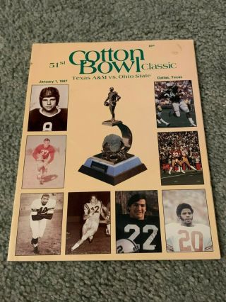1987 Cotton Bowl Football Program Texas A&m Aggies V Ohio State Chris Spielman