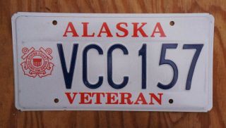Alaska Us Coast Guard Veteran License Plate -