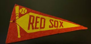 1930s Red Ball Gum Mini Felt Baseball Pennant - Boston Red Soxs -