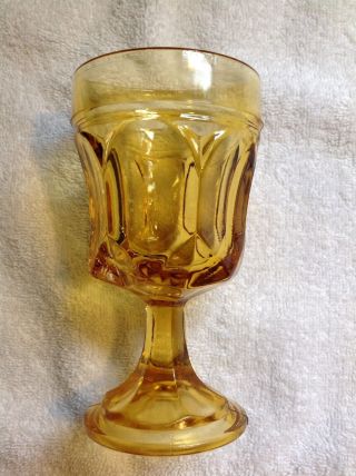 Rare Vintage Indiana Set Of 4 Amber Footed Juice Drink Water Stemmed Glass