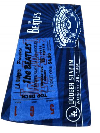 The Beatles Ticket Stub At Los Angeles Dodger Stadium Towel
