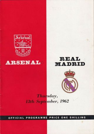 Arsenal Real Madrid 1962 Football Programme Friendly Match Vintage