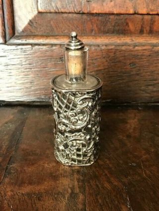 Antique Solid Silver Perfume Scent Bottle 3