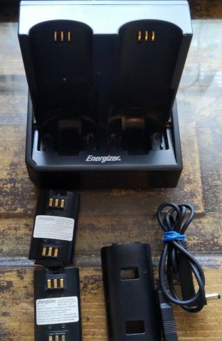 Vintage Energizer Nintendo Wii Remote Charging Dock 2 Battery Packs