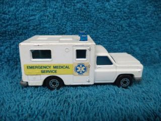 Vintage Matchbox Superfast Ambulance No.  41 White Ems Die Cast Toy Car 1977