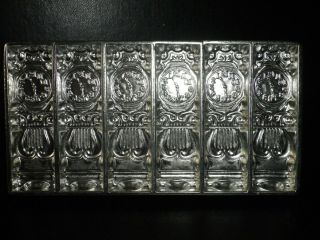 Vintage Metal Chocolate Mold/mould Flat,  6 Deep Bars,  Longcase Clocks.