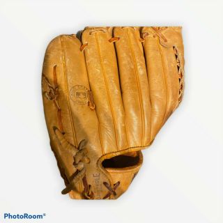 Atlanta Braves Vintage Baseball Glove Mascot Leather Rare 3