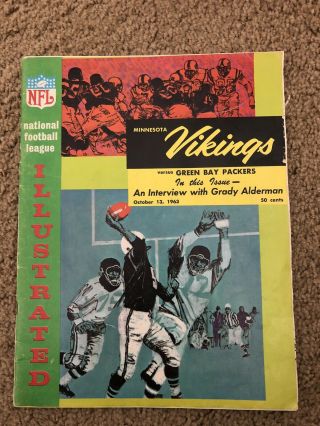 1963/green Bay Packers @ Minnesota Vikings/nfl Program/adderley Block Fg For Win