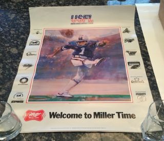 Inaugural 1983 Usfl Poster United States Football League By Miller