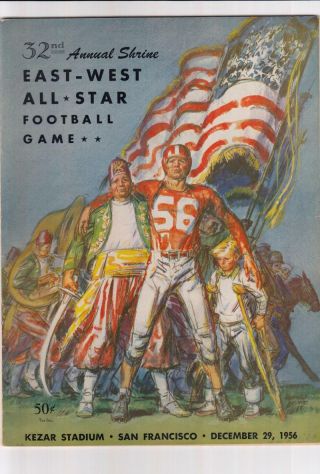1956 East West Shrine All - Star Football Game Program