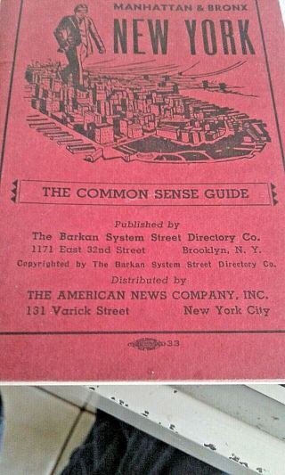Vintage 1942 York Manhattan & Bronx subway map,  street directory 2