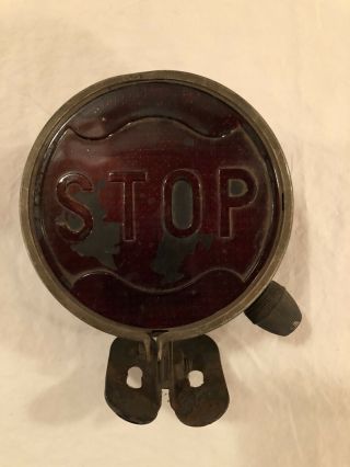 Vintage Antique Stop Light With Glass Lens Car Truck Motorcycle Rat Rod