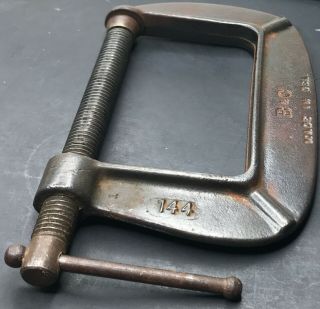 Vintage B&C Brink & Cotton Malleable Iron C Clamp 144 Made in USA 3