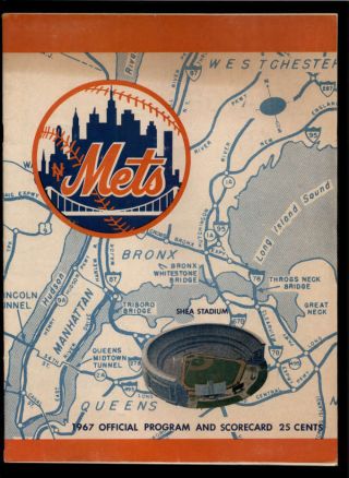 1967 York Mets Vs Houston Astros Scorecard Lot1182