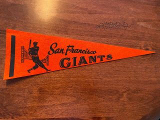 Vintage San Francisco Giants Baseball Pennant Mlb Sf California Orange