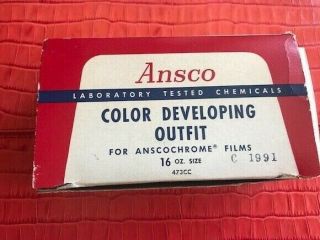 Ansco Color Developing Outfit For Anscochrome Films 16 Oz Vintage Photo B & C Ny