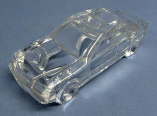 Vintage Mercedes Benz Crystal Glass Car Paperweight Desk Ornament Exc