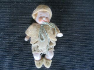 2 1/2 " Antique German All Bisque Baby All