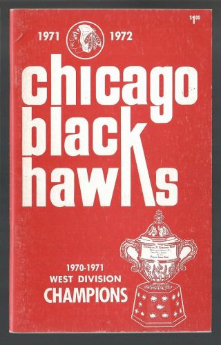 1971 - 72 Chicago Blackhawks Nhl Media Guide Yearbook Fact Book
