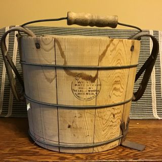 Vintage Eagle Wooden Mop Wringer Wash Bucket W/ Wood Rollers