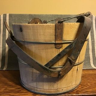 Vintage Eagle Wooden Mop Wringer Wash Bucket W/ Wood Rollers 3
