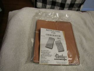 Vintage Tandy Leather Co Checkbook Kit Stock 4179 Brown Nos Opened Package