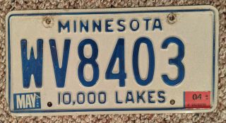 Minnesota Drunk Driver License Plate Whiskey 2003,  2004