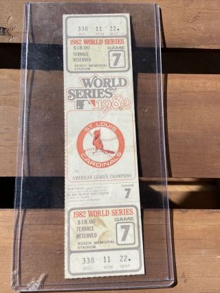 St Louis Cardinals 1982 World Series Game 7 Ticket Stub Busch Stadium