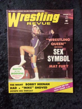 Vintage Feb.  1974 Wrestling Revue " Wrestling Queen " Becomes Sex Symbol Cover 966