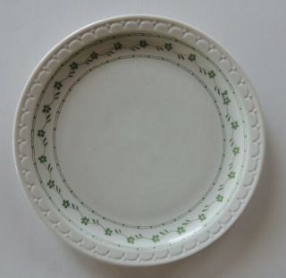 Syracuse China Econo Rim Flower Floral Rim Dish Dinner Plate Green White Vtg 7 V