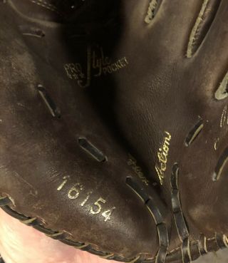 Vintage Ted Williams Baseball Glove Mitt Sears Roebuck 16154 Pro Style Pocket 2