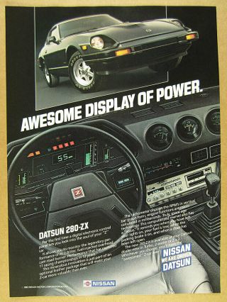 1983 Datsun 280 - Zx 280zx Black Car & Interior Dash Photos Vintage Print Ad