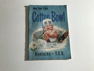 1952 Cotton Bowl Program - Kentucky Vs Tcu - Bear Bryant & Dutch Meyer