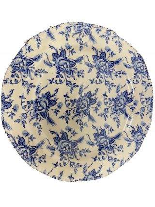 Vintage Wood & Sons Colonial Rose Chinz Blue & White Salad Plate 7”