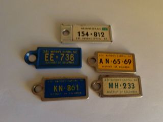 Five 5 District Of Columbia Miniature Dav License Plates