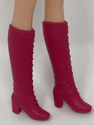 Vintage Mattel Francie Mod Era Doll Outfit 3461 Peach Plush Dark Pink Boots