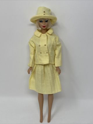 Vintage Barbie Clone Doll Clothes Outfit Yellow Suit With Hat Hong Kong Tag