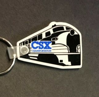 Vintage Keychain Csx Transportation Railroad Key Fob Ring Train Advertising