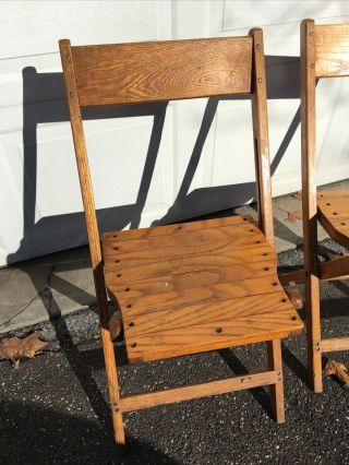Vintage WOODEN SLAT Folding Chairs Snyder Chair Co.  - 2
