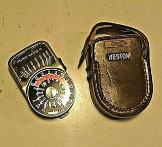 Vintage Weston Master Iv Model 745 Universal Exposure Meter With Leather Case