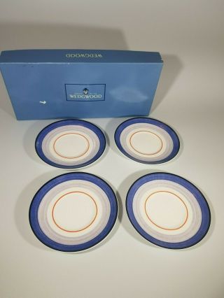 Wedgwood Vintage Limited Edition Blue Firs Clarice Cliff Plates Set Of 4 - 1999