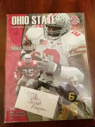 2002 Ohio State Football Program Vs.  Michigan Signed By Donnie Nickey