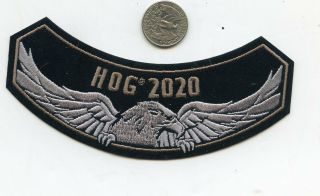 2020 Hog Harley Davidson Owners Group Patch Badge Jacket Wings Rocker Black 2