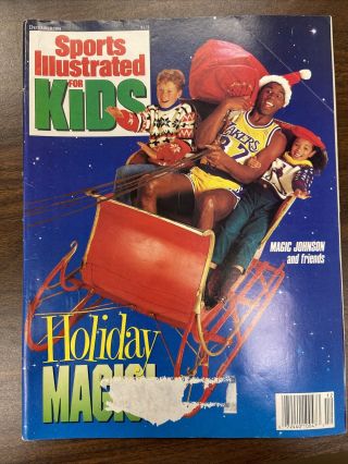 December 1989 Sports Illustrated For Kids Magic Johnson W/ Uncut Cards